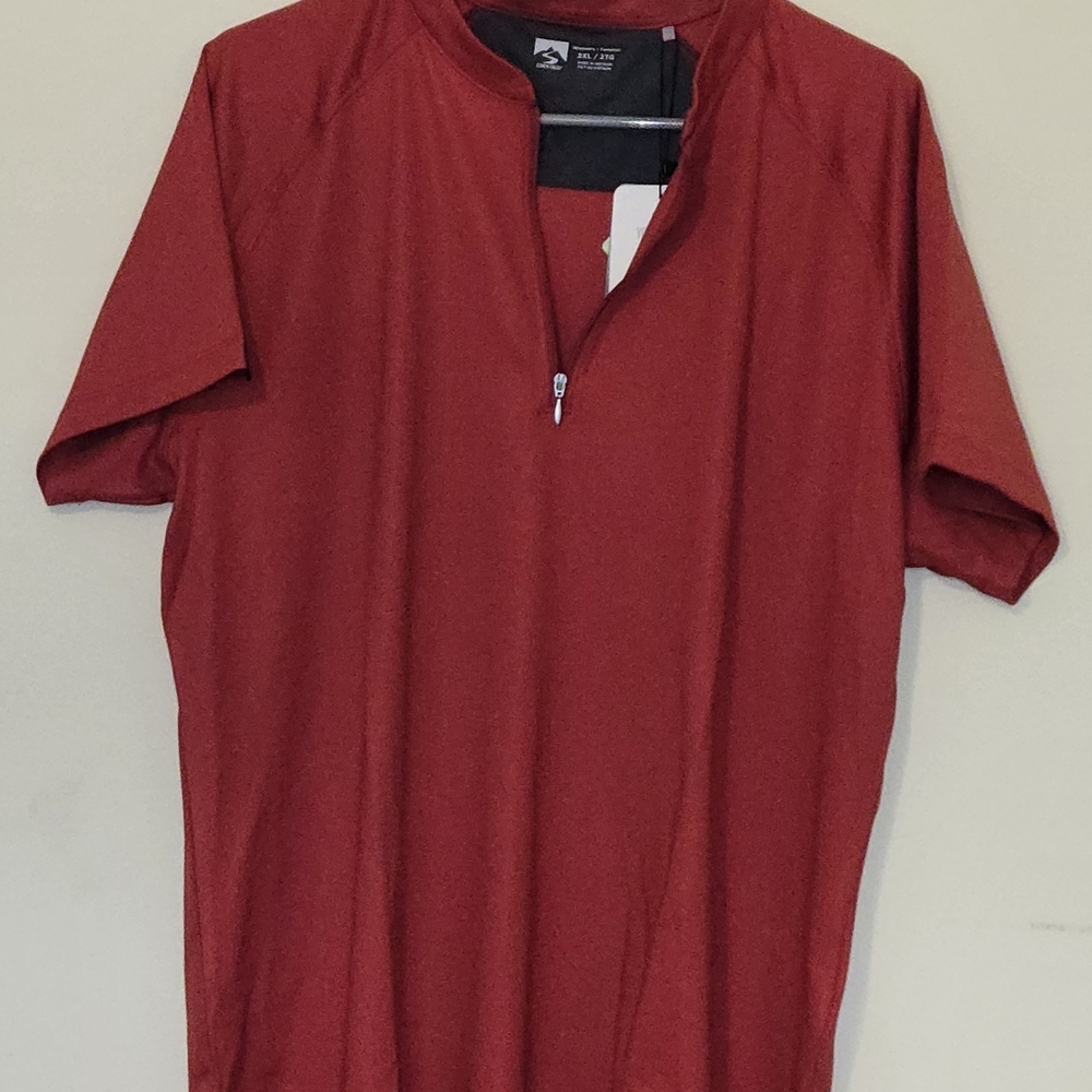 NWT 1/4 Zip Red Short Sleeve Polo